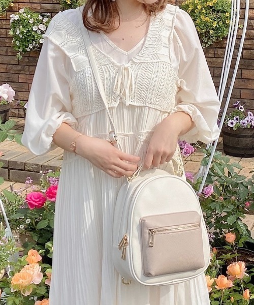 INTER FACTORY（インターファクトリー）の「インフルエンサーRina - 【大容量】3wayミニバッグ　made in INTER FACTORY（バックパック/リュック・レディース・ブラック/ベージュ/その他・FREE）」の3枚目の写真