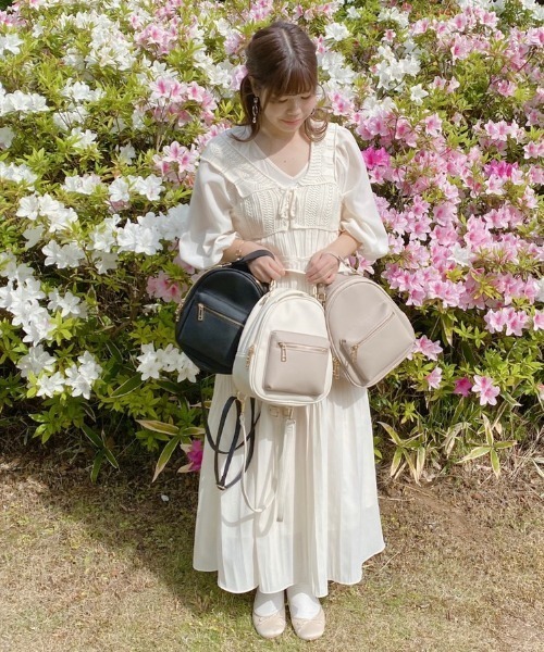 INTER FACTORY（インターファクトリー）の「インフルエンサーRina - 【大容量】3wayミニバッグ　made in INTER FACTORY（バックパック/リュック・レディース・ブラック/ベージュ/その他・FREE）」の4枚目の写真