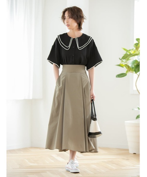 fifth(フィフス)の「ハイウエストフレアタフタスカート(スカート・レディース・スモークピンク/カーキ・MEDIUM)」の12枚目の写真