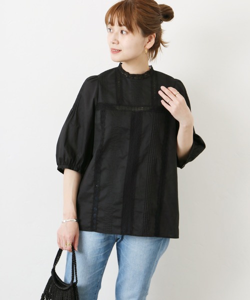 JOURNAL STANDARD(ジャーナルスタンダード)の「コットンレースミドルスリーブブラウス◆(シャツ/ブラウス・レディース・ホワイト/ブラック・FREE)」の16枚目の写真