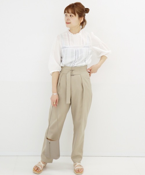 JOURNAL STANDARD(ジャーナルスタンダード)の「コットンレースミドルスリーブブラウス◆(シャツ/ブラウス・レディース・ホワイト/ブラック・FREE)」の3枚目の写真