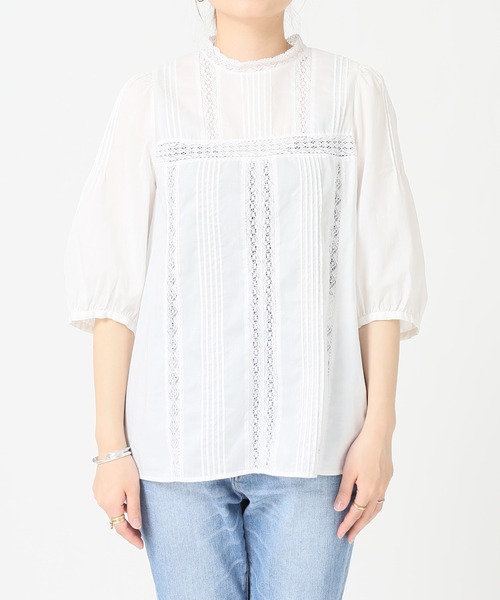 JOURNAL STANDARD(ジャーナルスタンダード)の「コットンレースミドルスリーブブラウス◆(シャツ/ブラウス・レディース・ホワイト/ブラック・FREE)」の10枚目の写真