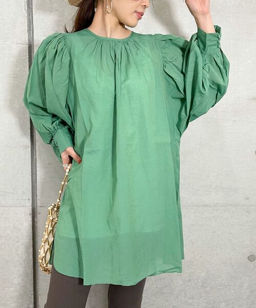 fredy repit（フレディレピ）の「Sushi Voile スクープパフブラウス（シャツ/ブラウス・レディース・サーモンピンク/ミント/オフホワイト・38）」の3枚目の写真