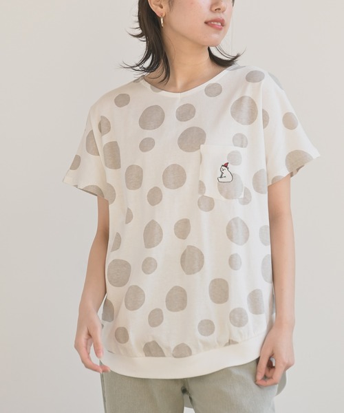 rps(アールピーエス)の「ポケット付き刺繍リブチュニック(Tシャツ/カットソー・レディース・チャコールグレー/ブラック/ベージュ/オフホワイト/グレイッシュベージュ/ホワイト系その他2・M)」の6枚目の写真