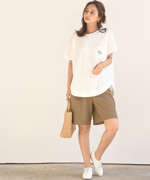 rps(アールピーエス)の「ポケット付き刺繍リブチュニック(Tシャツ/カットソー・レディース・チャコールグレー/ブラック/ベージュ/オフホワイト/グレイッシュベージュ/ホワイト系その他2・M)」の20枚目の写真