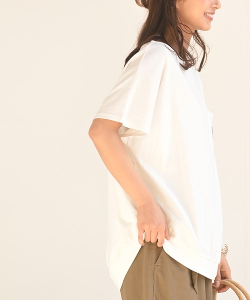 rps(アールピーエス)の「ポケット付き刺繍リブチュニック(Tシャツ/カットソー・レディース・チャコールグレー/ブラック/ベージュ/オフホワイト/グレイッシュベージュ/ホワイト系その他2・M)」の15枚目の写真