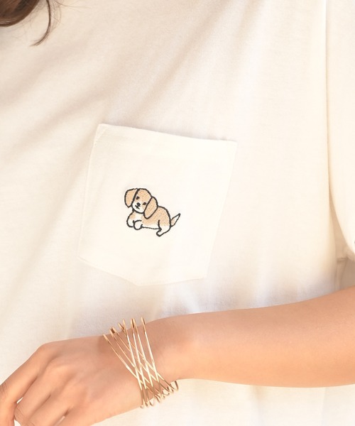 rps(アールピーエス)の「ポケット付き刺繍リブチュニック(Tシャツ/カットソー・レディース・チャコールグレー/ブラック/ベージュ/オフホワイト/グレイッシュベージュ/ホワイト系その他2・M)」の10枚目の写真