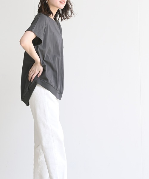 rps(アールピーエス)の「ポケット付き刺繍リブチュニック(Tシャツ/カットソー・レディース・チャコールグレー/ブラック/ベージュ/オフホワイト/グレイッシュベージュ/ホワイト系その他2・M)」の16枚目の写真