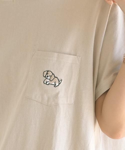 rps(アールピーエス)の「ポケット付き刺繍リブチュニック(Tシャツ/カットソー・レディース・チャコールグレー/ブラック/ベージュ/オフホワイト/グレイッシュベージュ/ホワイト系その他2・M)」の7枚目の写真