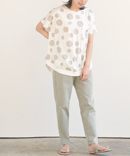 rps(アールピーエス)の「ポケット付き刺繍リブチュニック(Tシャツ/カットソー・レディース・チャコールグレー/ブラック/ベージュ/オフホワイト/グレイッシュベージュ/ホワイト系その他2・M)」の19枚目の写真