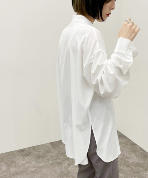apres jour mignon(アプレジュールミニョン)の「ピンタックバンドカラーシャツ 【ZOZOTOWN限定アイテム】(シャツ/ブラウス・レディース・アイボリー/ブラック/オフホワイト・フリー/X-LARGE)」の6枚目の写真