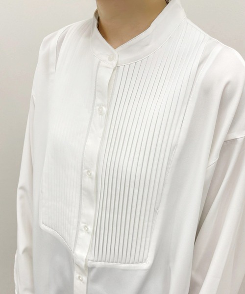 apres jour mignon(アプレジュールミニョン)の「ピンタックバンドカラーシャツ 【ZOZOTOWN限定アイテム】(シャツ/ブラウス・レディース・アイボリー/ブラック/オフホワイト・フリー/X-LARGE)」の11枚目の写真