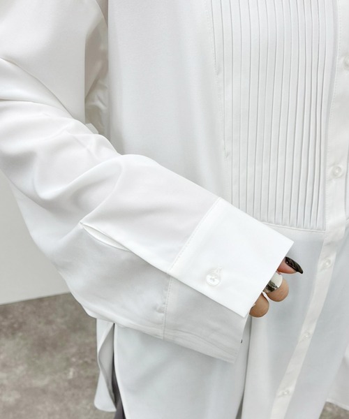 apres jour mignon(アプレジュールミニョン)の「ピンタックバンドカラーシャツ 【ZOZOTOWN限定アイテム】(シャツ/ブラウス・レディース・アイボリー/ブラック/オフホワイト・フリー/X-LARGE)」の13枚目の写真