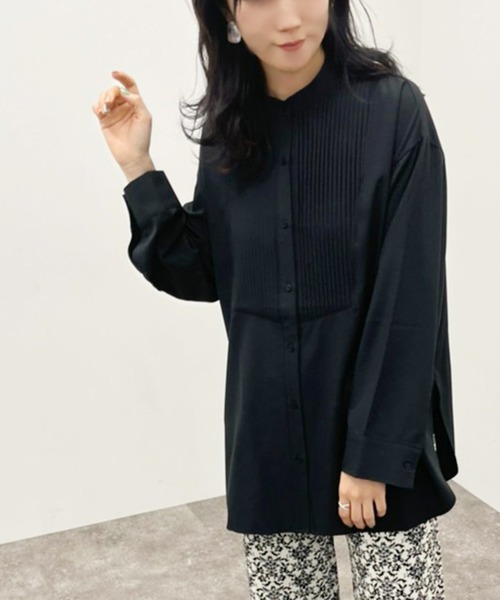 apres jour mignon(アプレジュールミニョン)の「ピンタックバンドカラーシャツ 【ZOZOTOWN限定アイテム】(シャツ/ブラウス・レディース・アイボリー/ブラック/オフホワイト・フリー/X-LARGE)」の21枚目の写真