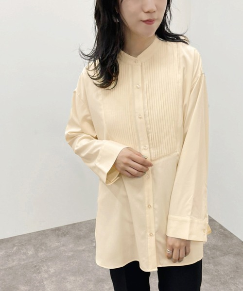 apres jour mignon(アプレジュールミニョン)の「ピンタックバンドカラーシャツ 【ZOZOTOWN限定アイテム】(シャツ/ブラウス・レディース・アイボリー/ブラック/オフホワイト・フリー/X-LARGE)」の14枚目の写真