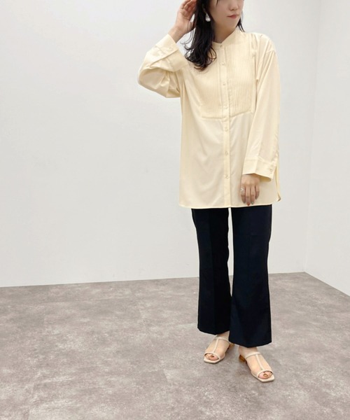 apres jour mignon(アプレジュールミニョン)の「ピンタックバンドカラーシャツ 【ZOZOTOWN限定アイテム】(シャツ/ブラウス・レディース・アイボリー/ブラック/オフホワイト・フリー/X-LARGE)」の19枚目の写真