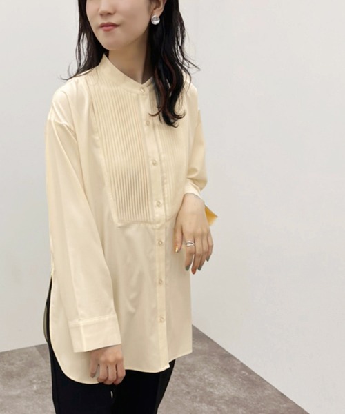 apres jour mignon(アプレジュールミニョン)の「ピンタックバンドカラーシャツ 【ZOZOTOWN限定アイテム】(シャツ/ブラウス・レディース・アイボリー/ブラック/オフホワイト・フリー/X-LARGE)」の15枚目の写真