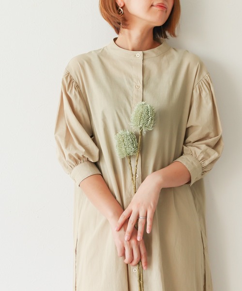 Social GIRL（ソーシャルガール）の「スリットボタンシャツワンピース（シャツワンピース・レディース・ベージュ/オフホワイト/モカ・M）」の13枚目の写真