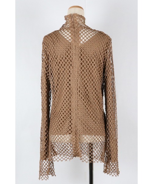 AULA AILA（アウラアイラ）の「ロングスリーブメッシュプルオーバー（Tシャツ/カットソー・レディース・ベージュ/グレー/ブラック/ホワイト・0）」の11枚目の写真