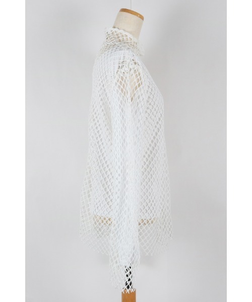 AULA AILA（アウラアイラ）の「ロングスリーブメッシュプルオーバー（Tシャツ/カットソー・レディース・ベージュ/グレー/ブラック/ホワイト・0）」の22枚目の写真