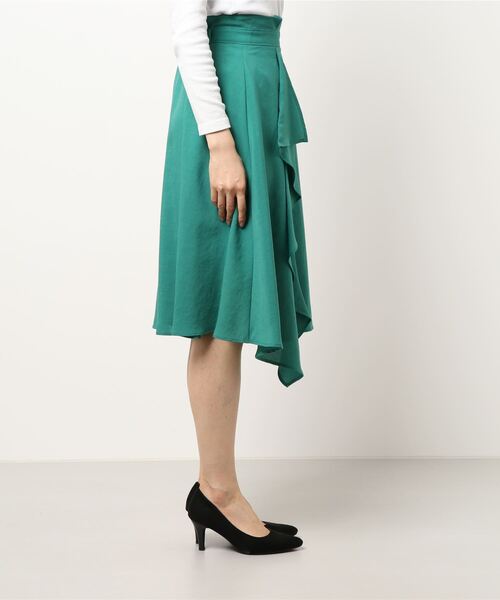 LAISSE PASSE（レッセパッセ）の「アシンメトリースカート（スカート・レディース・グリーン・SMALL/MEDIUM）」の2枚目の写真