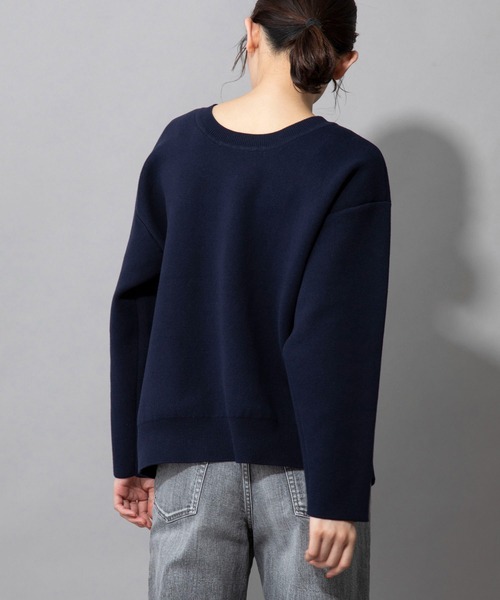 Munich（ミューニック）の「ダブルフェイスニット　2WAYセンタースリットプルオーバー（セットアップ可）（ニット/セーター・レディース・アイボリー/カーキ/ネイビー/イエロー・FREE）」の20枚目の写真