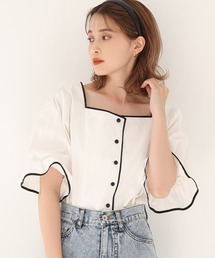 one after another NICE CLAUP（ワンアフターアナザーナイスクラップ）の「カチューシャセットパイピングブラウス（シャツ/ブラウス）」