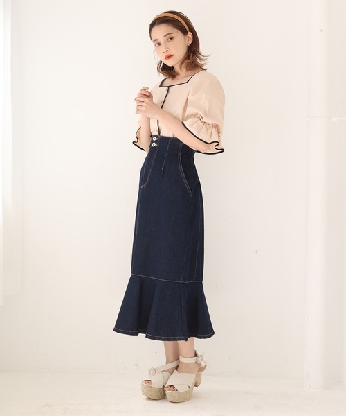one after another NICE CLAUP（ワンアフターアナザーナイスクラップ）の「カチューシャセットパイピングブラウス（シャツ/ブラウス・レディース・ブラック/ベージュ/オフホワイト・FREE）」の8枚目の写真