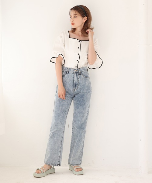 one after another NICE CLAUP（ワンアフターアナザーナイスクラップ）の「カチューシャセットパイピングブラウス（シャツ/ブラウス・レディース・ブラック/ベージュ/オフホワイト・FREE）」の19枚目の写真