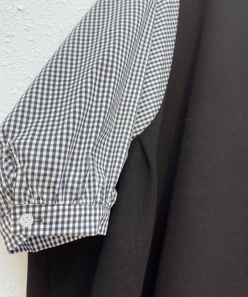 emi+(エミプラス)の「ボリュームスリーブ ギンガムチェックブラウス(シャツ/ブラウス・レディース・ブラック/グレー/ブラック系その他/ベージュ/チャコールグレー/ネイビー/ベージュ系その他・S/M/L)」の12枚目の写真