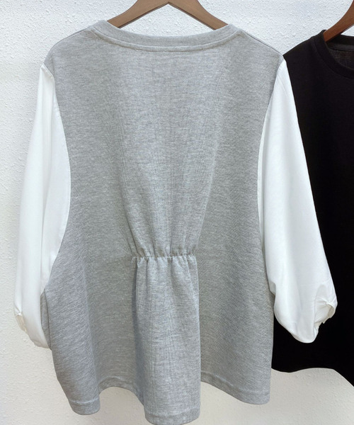 emi+(エミプラス)の「ボリュームスリーブ ギンガムチェックブラウス(シャツ/ブラウス・レディース・ブラック/グレー/ブラック系その他/ベージュ/チャコールグレー/ネイビー/ベージュ系その他・S/M/L)」の9枚目の写真