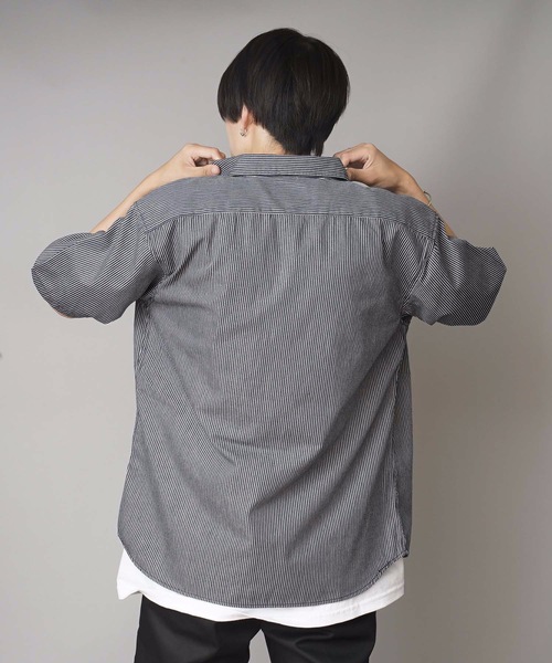 SMITH'S(スミス)の「【SMITH'S AMERICAN/スミス アメリカン】ワンポイントブランドロゴ ツイル半袖ワークシャツ(シャツ/ブラウス・メンズ・ライトブルー/ベージュ・MEDIUM/LARGE/X-LARGE)」の10枚目の写真