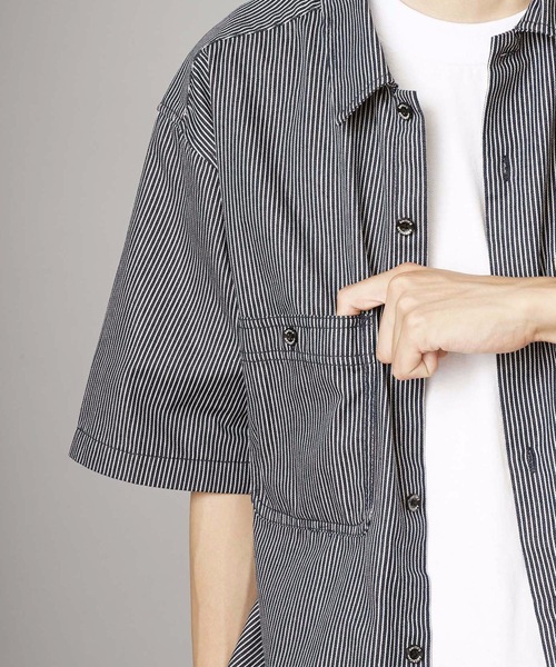 SMITH'S(スミス)の「【SMITH'S AMERICAN/スミス アメリカン】ワンポイントブランドロゴ ツイル半袖ワークシャツ(シャツ/ブラウス・メンズ・ライトブルー/ベージュ・MEDIUM/LARGE/X-LARGE)」の16枚目の写真