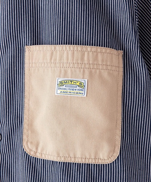SMITH'S(スミス)の「【SMITH'S AMERICAN/スミス アメリカン】ワンポイントブランドロゴ ツイル半袖ワークシャツ(シャツ/ブラウス・メンズ・ライトブルー/ベージュ・MEDIUM/LARGE/X-LARGE)」の22枚目の写真