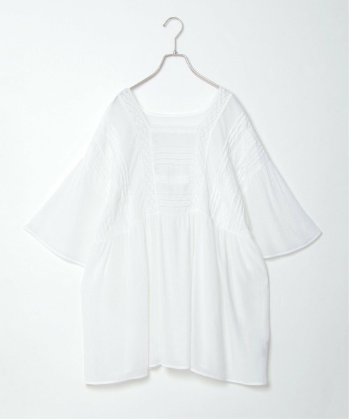 notch.（ノッチ）の「スクエアネックフレアスリーブブラウス（シャツ/ブラウス・レディース・オフホワイト/マルーン/ブラック・M）」の18枚目の写真