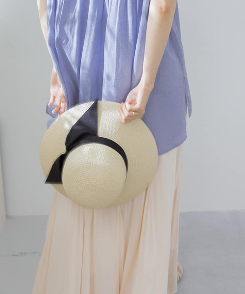 URBAN RESEARCH Sonny Label(アーバンリサーチサニーレーベル)の「リボン付きペーパーハット(ハット・レディース・ナチュラル/キャメル・ONE)」の3枚目の写真