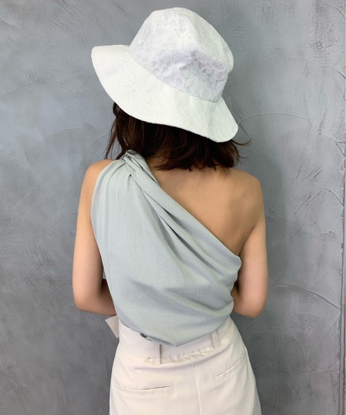 EIMY ISTOIRE(エイミーイストワール)の「twist color ドレープワンショルニット(ニット/セーター・レディース・ブラック/サックスブルー/ピンク/イエロー/アイボリー/ミント/グリーン系その他2/コーラルピンク・FREE)」の19枚目の写真