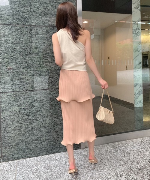 EIMY ISTOIRE(エイミーイストワール)の「twist color ドレープワンショルニット(ニット/セーター・レディース・ブラック/サックスブルー/ピンク/イエロー/アイボリー/ミント/グリーン系その他2/コーラルピンク・FREE)」の13枚目の写真