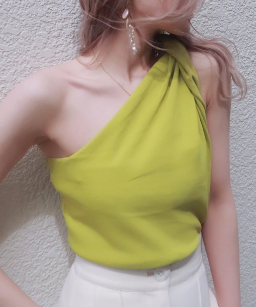 EIMY ISTOIRE(エイミーイストワール)の「twist color ドレープワンショルニット(ニット/セーター・レディース・ブラック/サックスブルー/ピンク/イエロー/アイボリー/ミント/グリーン系その他2/コーラルピンク・FREE)」の21枚目の写真