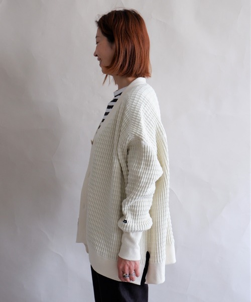 MANASTASH（マナスタッシュ）の「MANASTASH/マナスタッシュ　W's SNUGGLE SNUG THERMAL CARDIGAN　ウィメンズ　スナッグサーマルカーディガン（カーディガン/ボレロ・レディース・ナチュラル/ブラック/モカ・MEDIUM）」の10枚目の写真