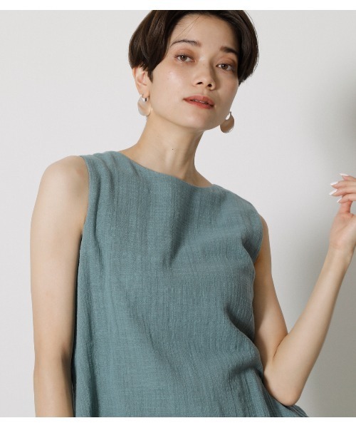 AZUL by moussy（アズールバイマウジー）の「LAYERED TANK TOPS（タンクトップ・レディース・ライトベージュ/ブラック/サックスブルー・MEDIUM/SMALL）」の5枚目の写真