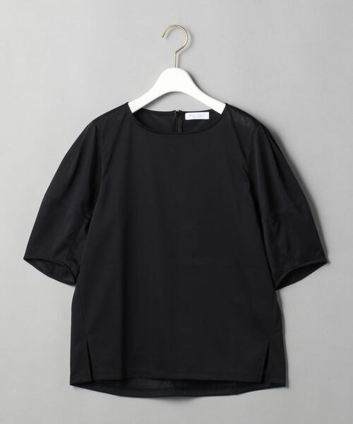 UNITED ARROWS レディース カットソー 半袖 ポリエステル100% UNITED ARROWS tシャツ アシンメトリー ギャザー ショート