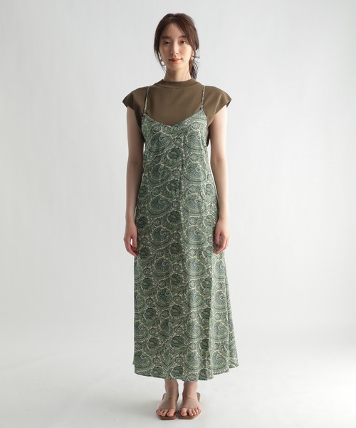 Andemiu（アンデミュウ）の「バッククロスアソートキャミワンピース958875（ワンピース・レディース・アッシュグレー/ブラック/グリーン・FREE）」の7枚目の写真