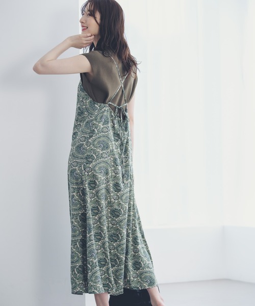 Andemiu（アンデミュウ）の「バッククロスアソートキャミワンピース958875（ワンピース・レディース・アッシュグレー/ブラック/グリーン・FREE）」の15枚目の写真