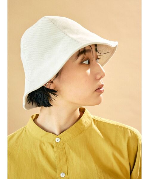 Ungrid（アングリッド）の「カラーコーデュロイバケットハット（ハット・レディース・アイボリー/チャコールグレー/グリーン系その他・FREE）」の2枚目の写真