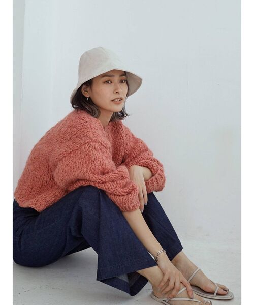 Ungrid（アングリッド）の「カラーコーデュロイバケットハット（ハット・レディース・アイボリー/チャコールグレー/グリーン系その他・FREE）」の12枚目の写真