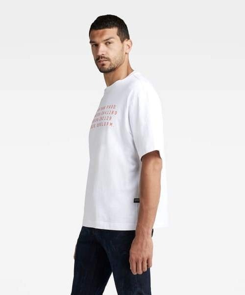 G-STAR（ジースター）の「TEXT GRAPHIC LOOSE T-SHIRT/ルーズ/オーバーサイズ（Tシャツ/カットソー・メンズ・ホワイト・MEDIUM/SMALL/X-SMALL/LARGE）」の2枚目の写真