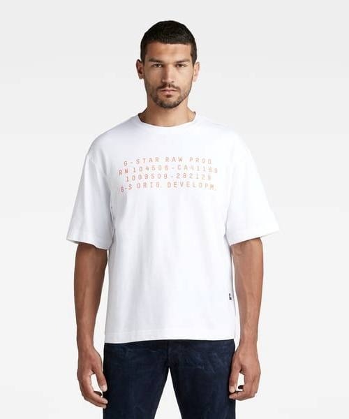 G-STAR（ジースター）の「TEXT GRAPHIC LOOSE T-SHIRT/ルーズ/オーバーサイズ（Tシャツ/カットソー・メンズ・ホワイト・MEDIUM/SMALL/X-SMALL/LARGE）」の12枚目の写真