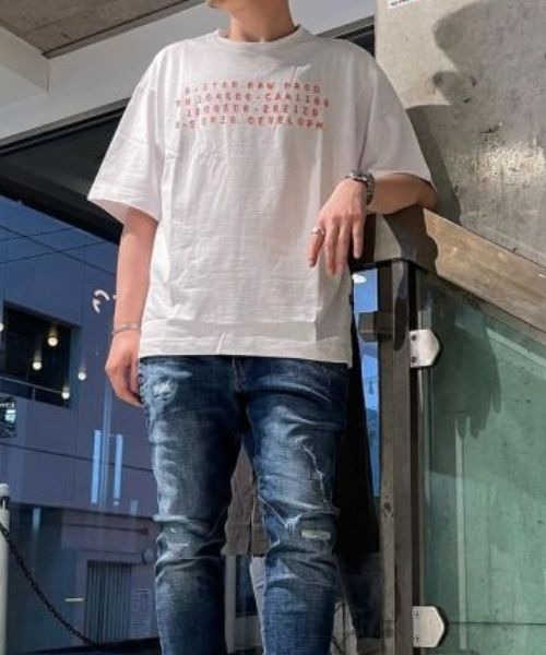 G-STAR（ジースター）の「TEXT GRAPHIC LOOSE T-SHIRT/ルーズ/オーバーサイズ（Tシャツ/カットソー・メンズ・ホワイト・MEDIUM/SMALL/X-SMALL/LARGE）」の10枚目の写真