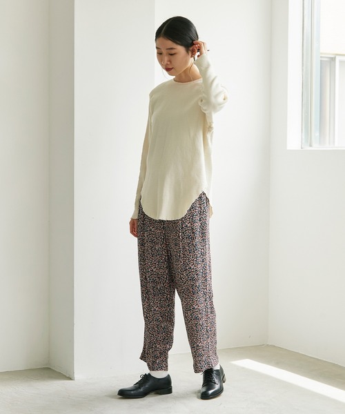 cardo fabrica（カルドファブリカ）の「●レーヨンデシン小花プリント タックパンツ（その他パンツ・レディース・ブラック/マスタード・FREE）」の12枚目の写真